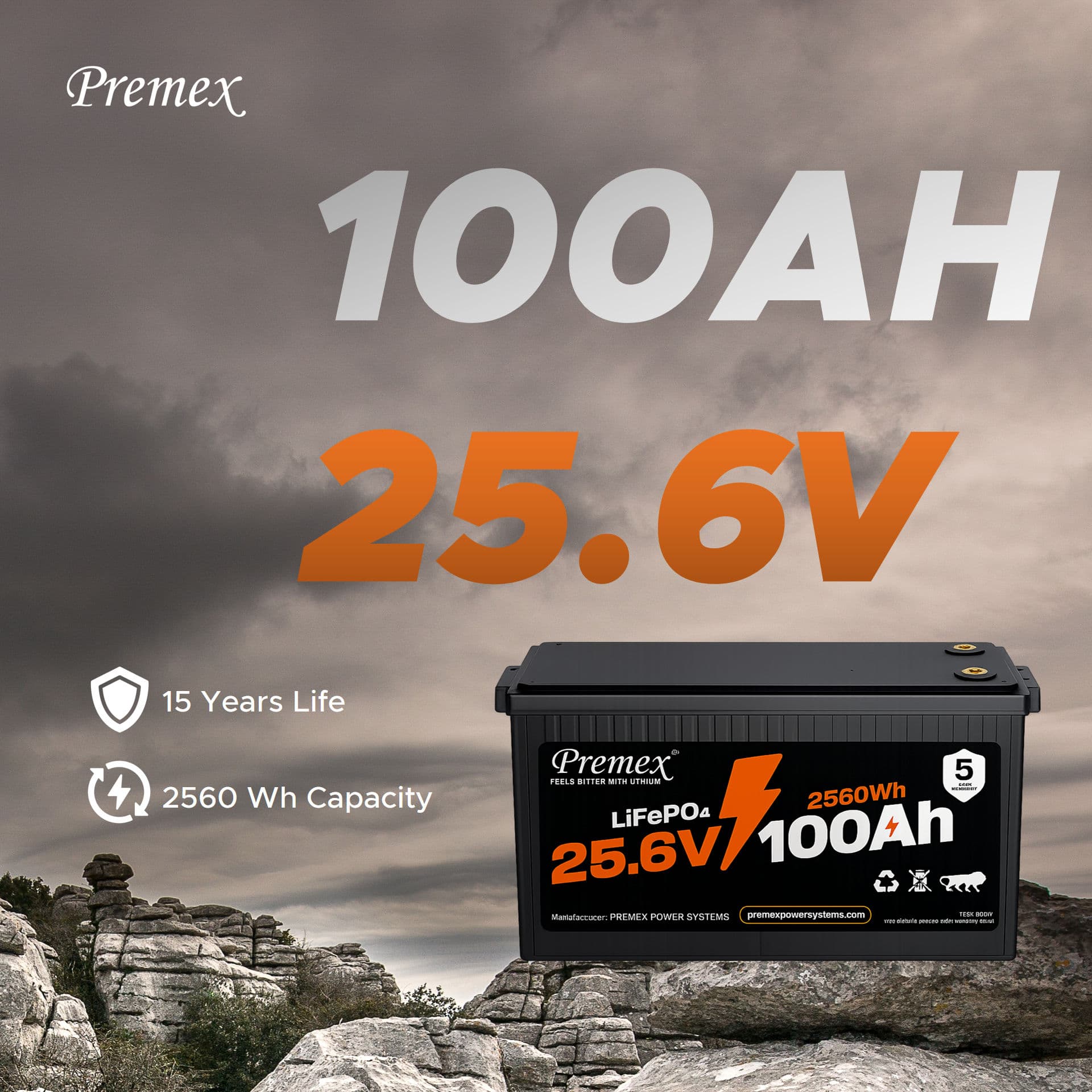 Premex - 25.6V / 100Ah Lithium Battery-1