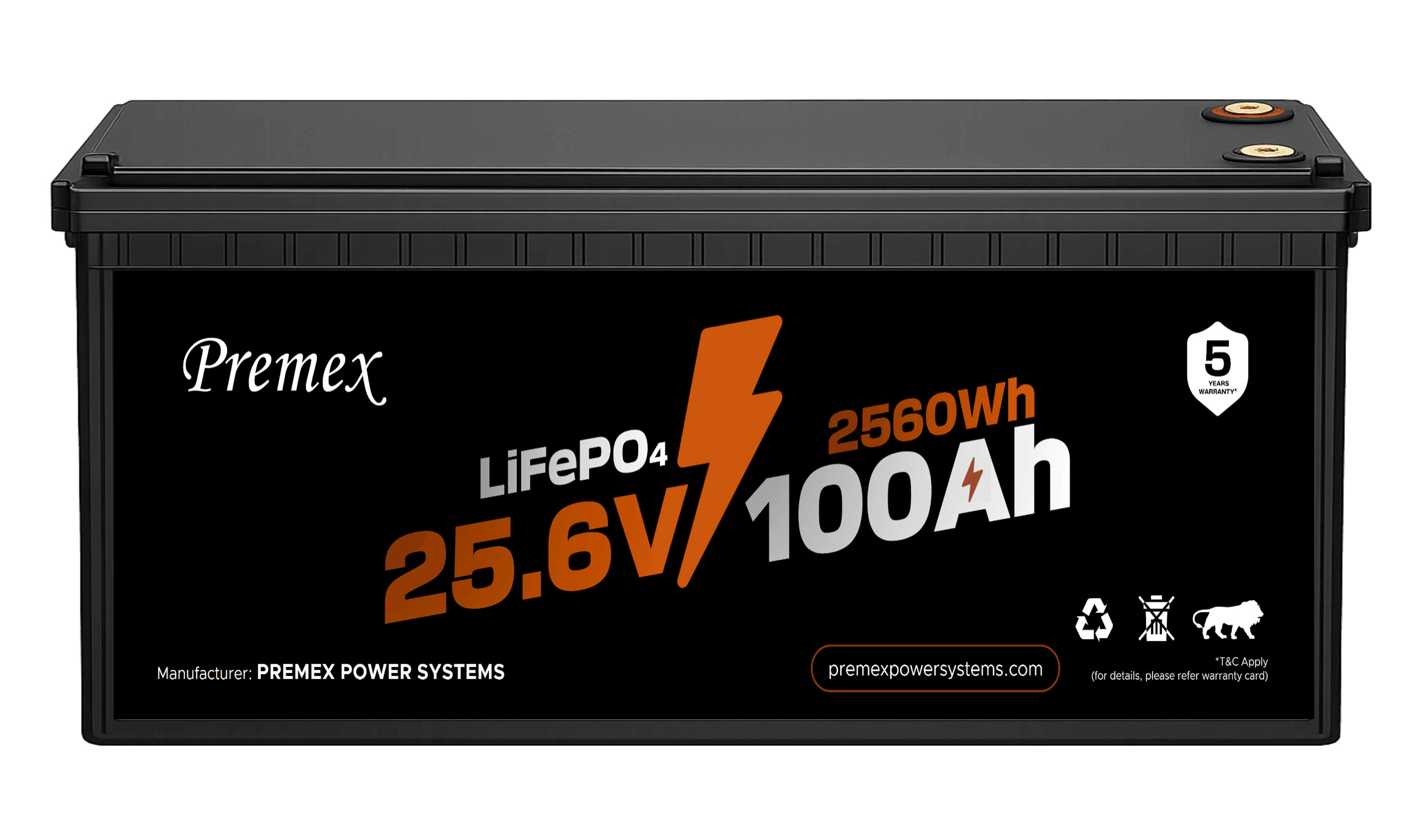 Premex - 25.6V / 100Ah Lithium Battery